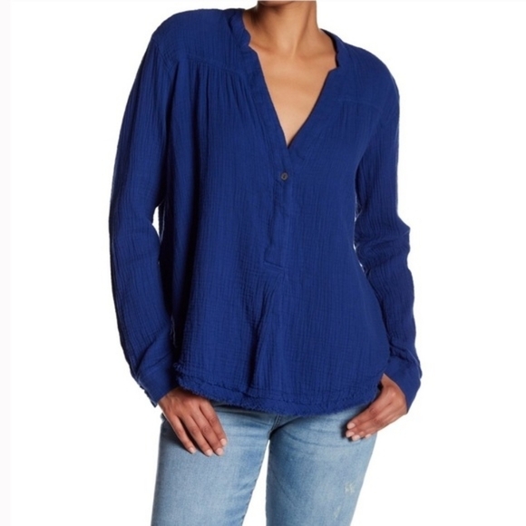 Free People Sapphire Changing Horizons Pullover Blouse - Picture 3 of 7